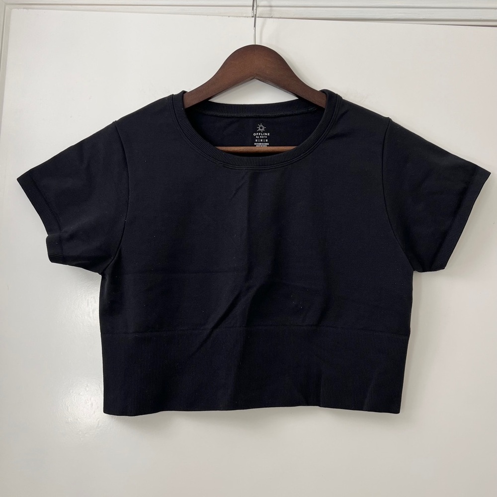 🖤 Aerie black crop top - M